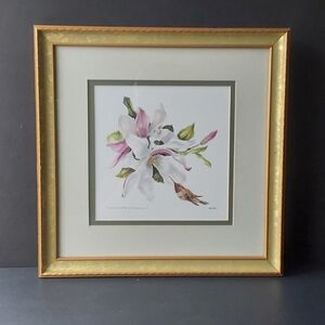 Hummingbird and Magnolia Print by Caren Heine